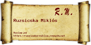 Ruzsicska Miklós névjegykártya