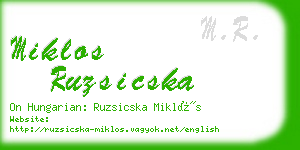 miklos ruzsicska business card